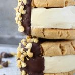 Vegan Chocolate Dipped Peanut Butter Cookie Sandwiches