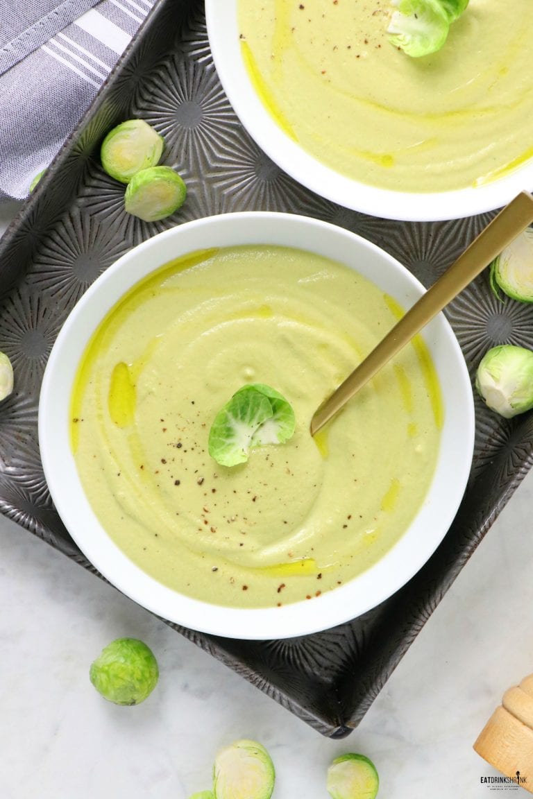 Creamy Vegan Roasted Brussels Sprout Soup