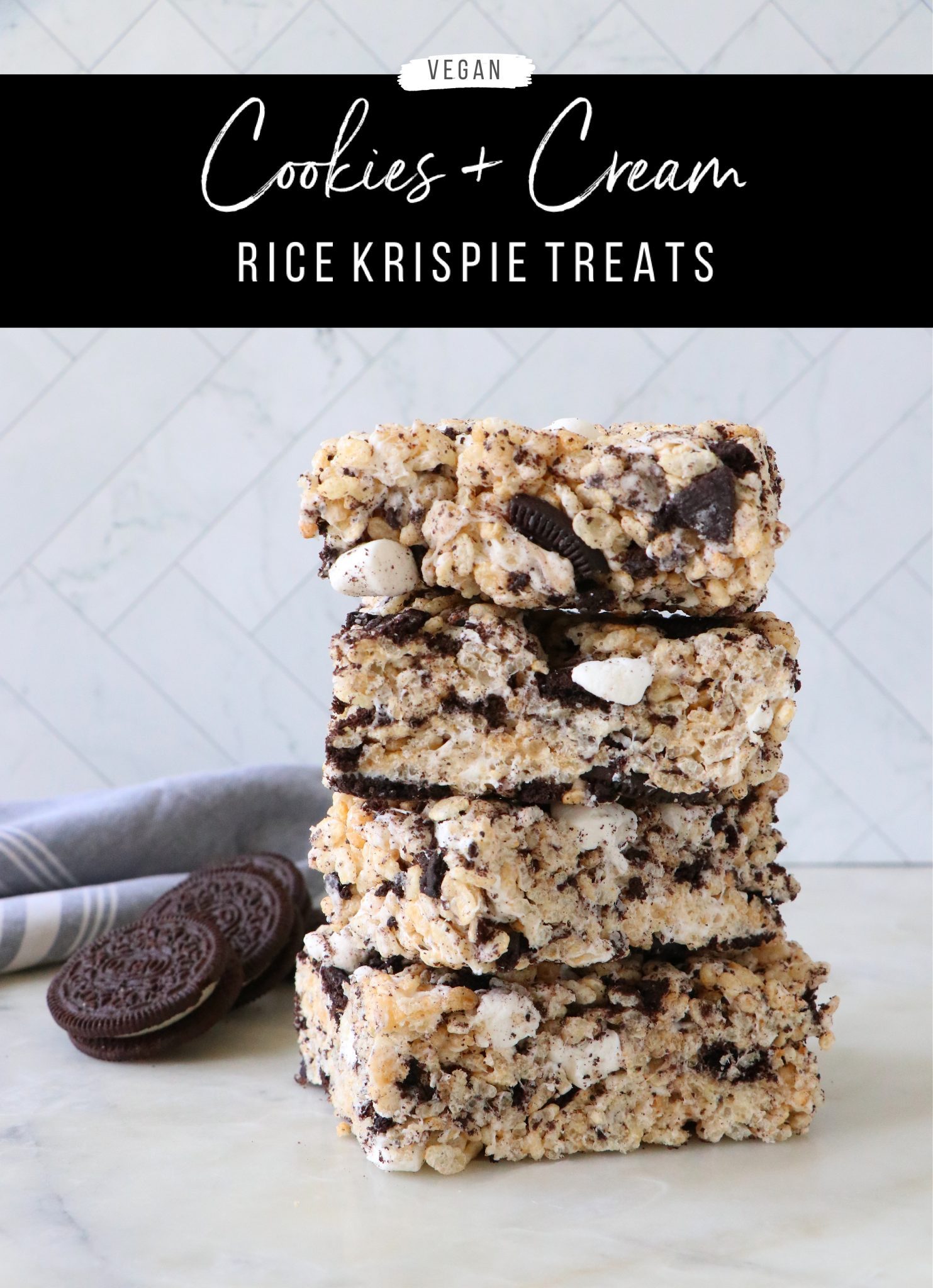 Vegan Cookies & Cream Rice Krispie Treats - Labeless Nutrition