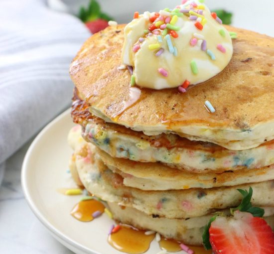 Vegan Birthday Cake Pancakes