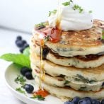 Vegan Blueberry Basil Pancakes