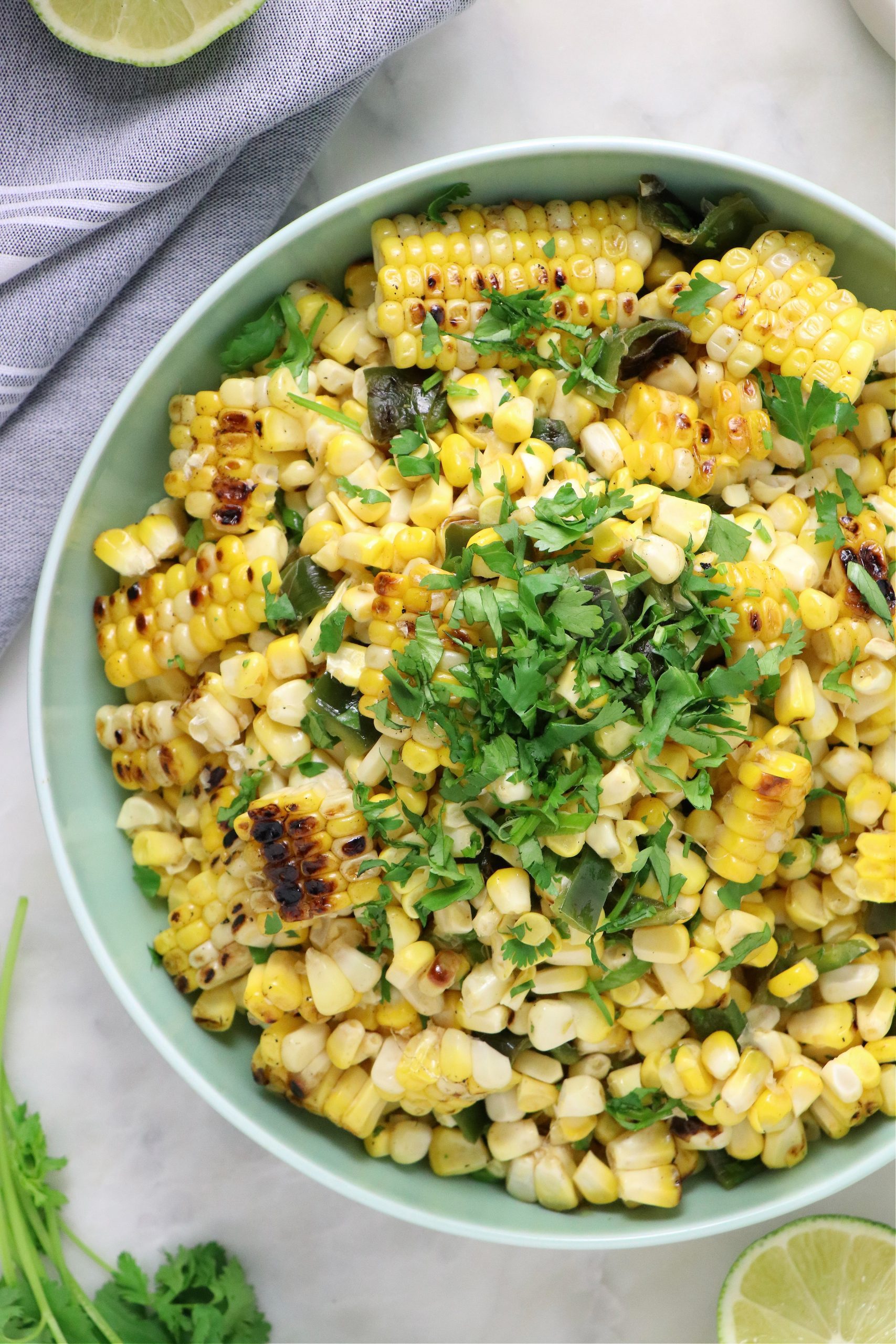 Vegan Grilled Corn and Poblano Salad