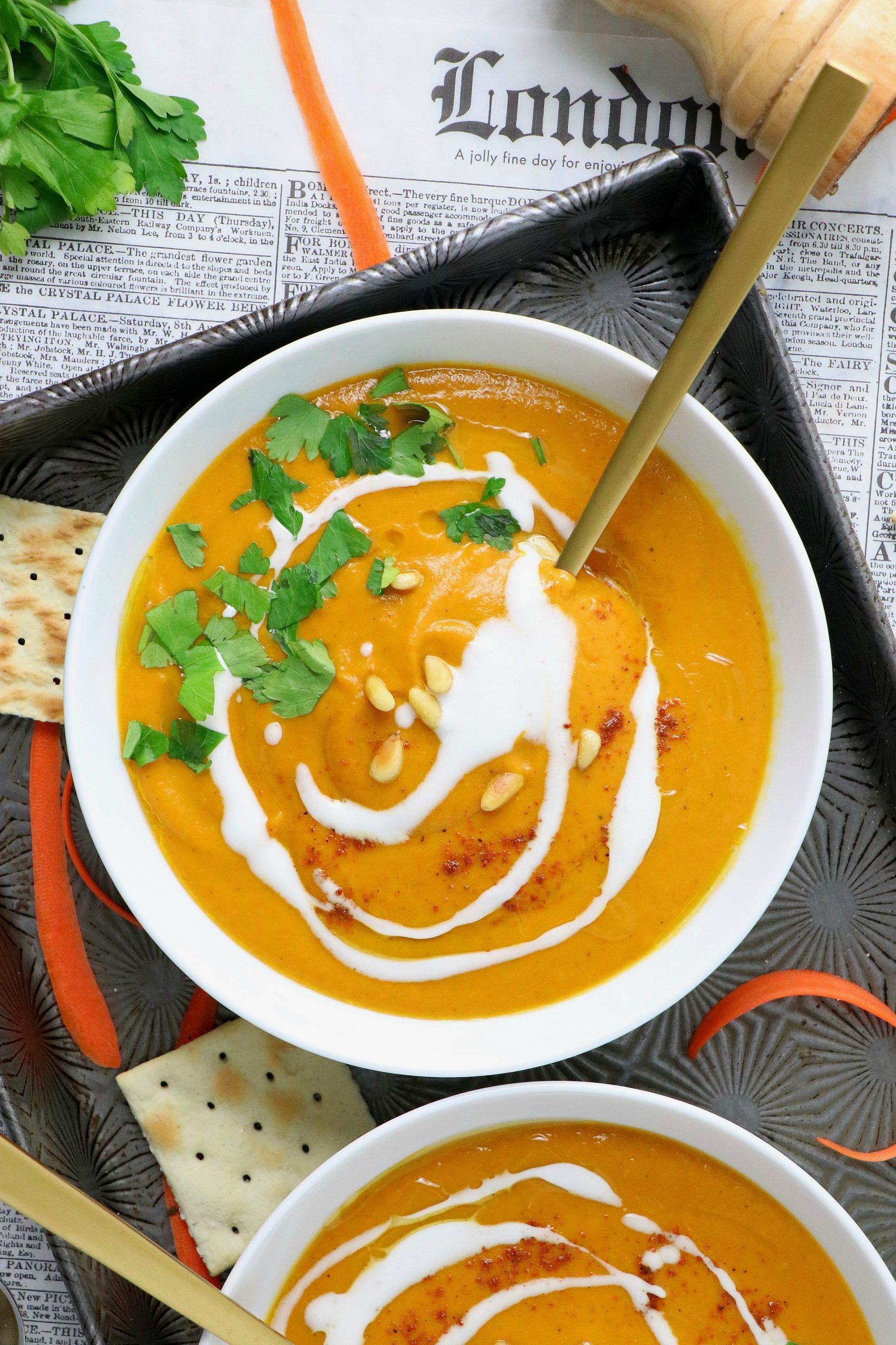 Vegan Roasted Curried Carrot Soup