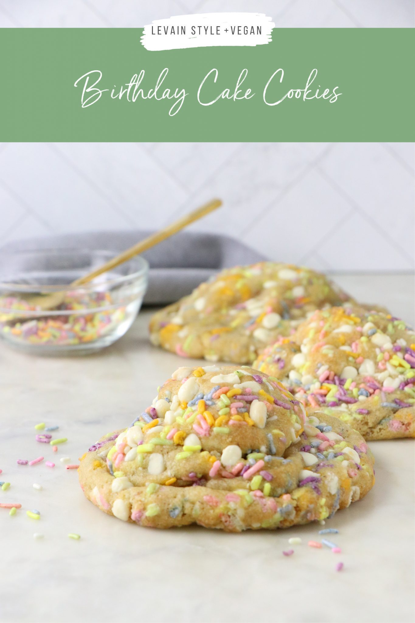 Vegan Levain Style Birthday Cake Cookies - Labeless Nutrition
