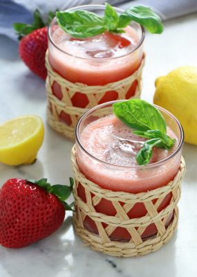 Sugar Free Strawberry Basil Lemonade