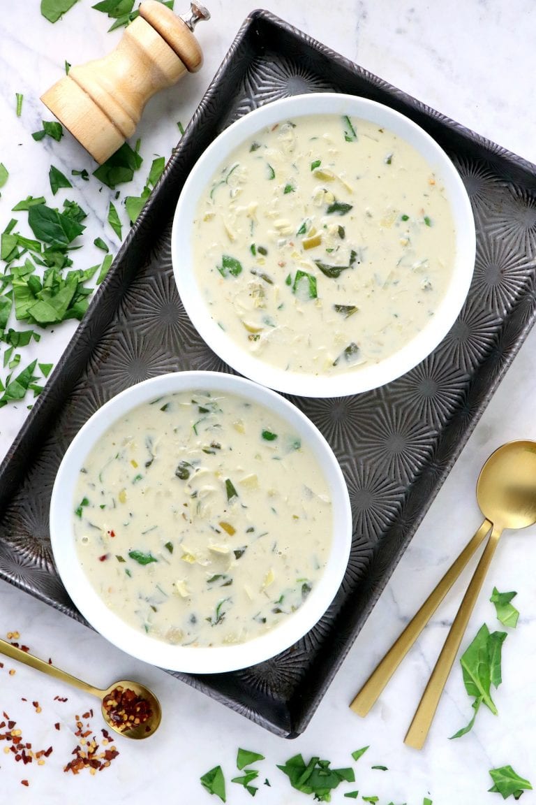 Vegan Spinach Artichoke Soup