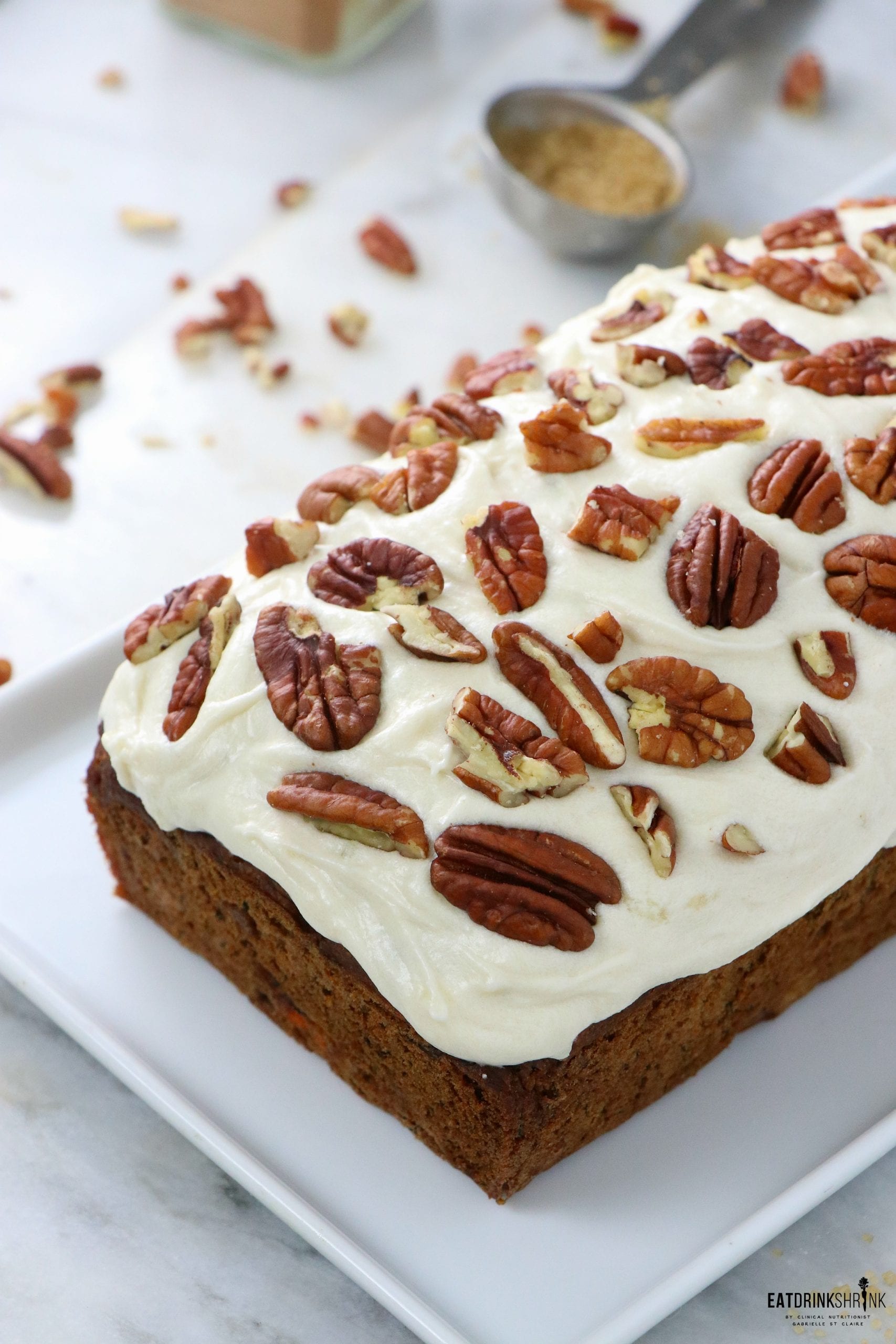 Vegan Carrot Cake Bread with Cream Cheese Icing