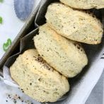 Vegan Everything Bagel Biscuits with Scallion Cream Cheese