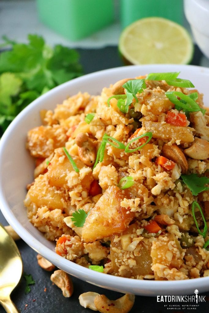 Vegan Pineapple Fried Cauliflower Rice - Labeless Nutrition