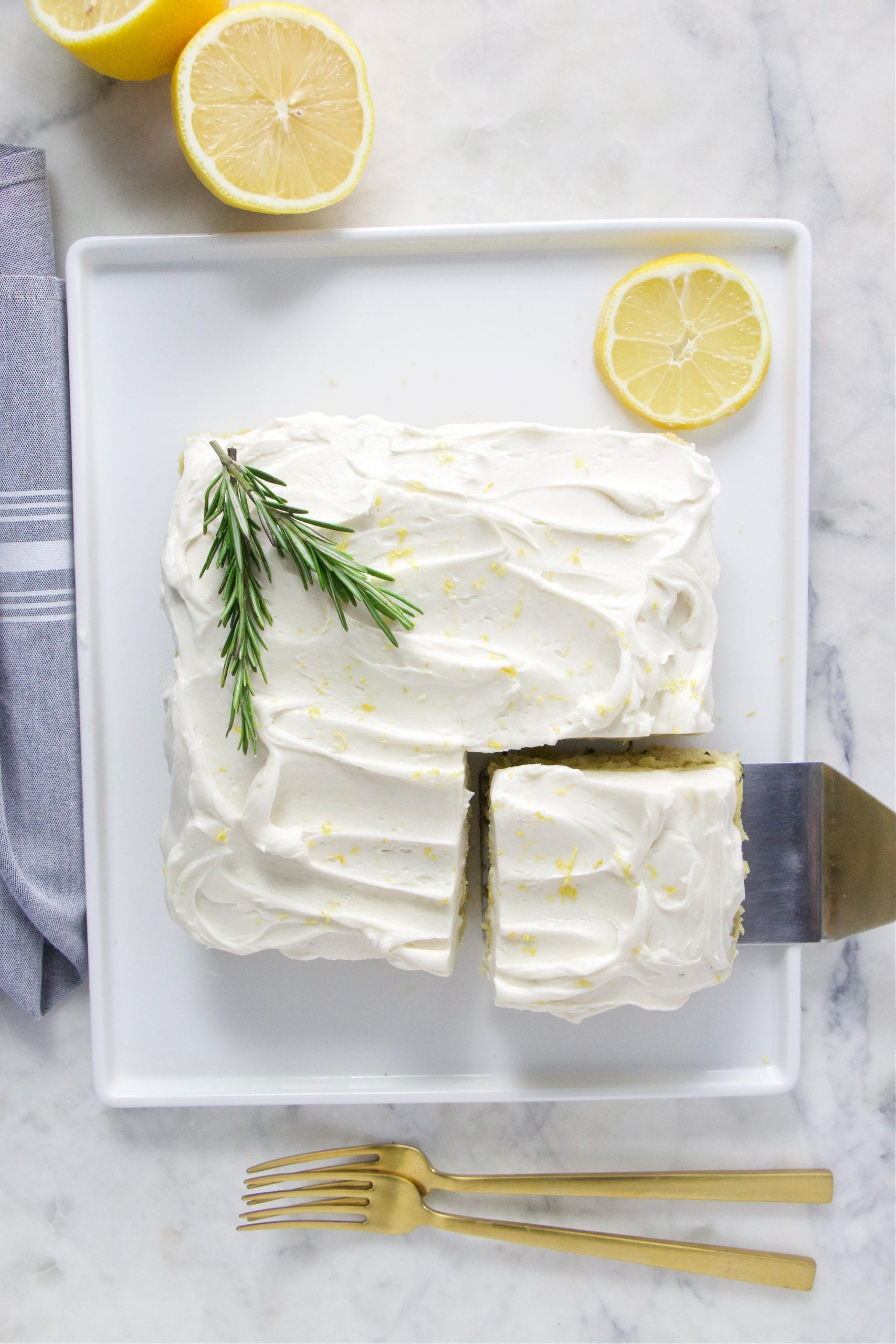 1 Bowl Vegan Lemon Rosemary Olive Oil Sheet Cake