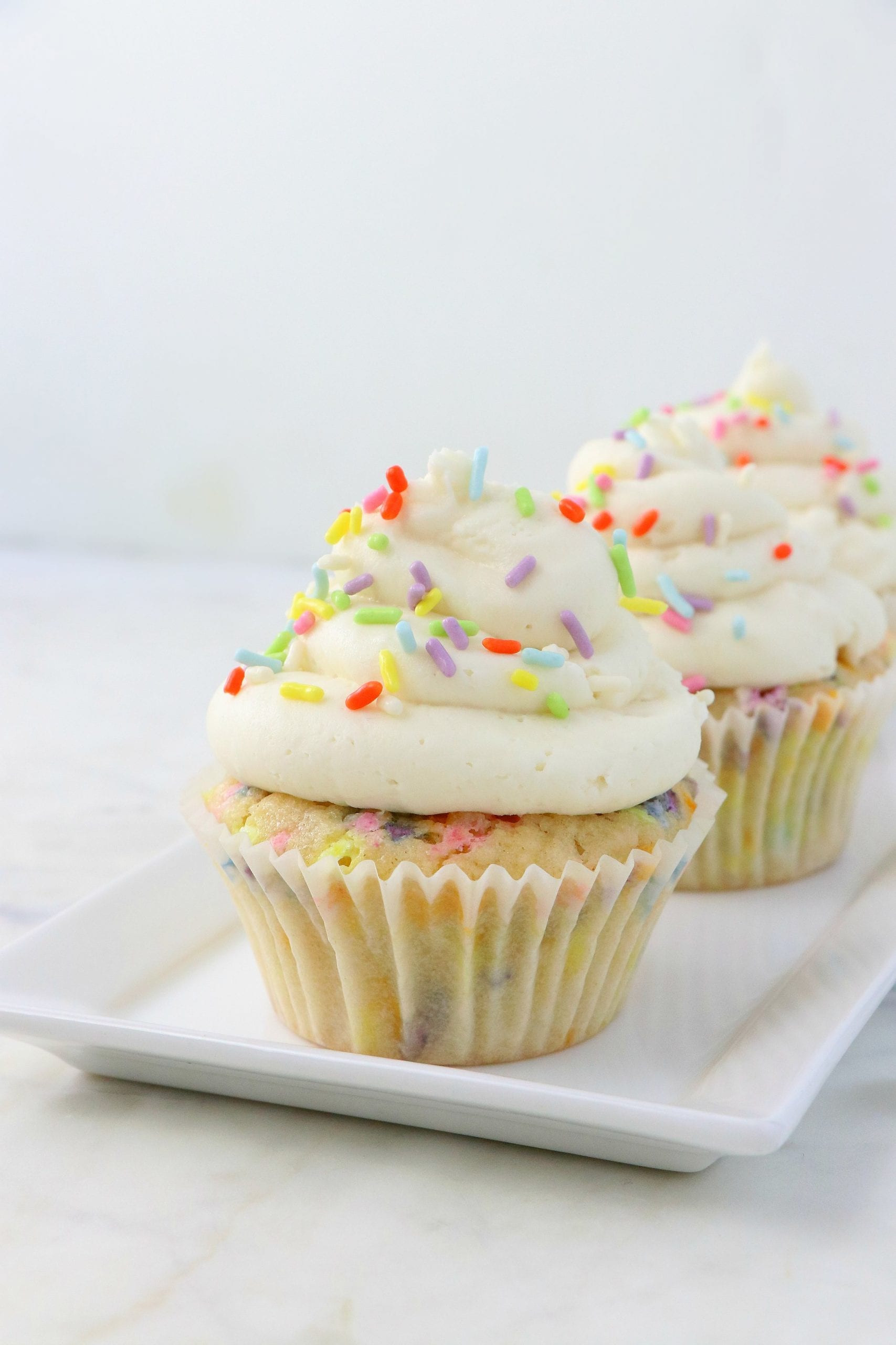 Vegan Vanilla Sprinkle Cupcakes