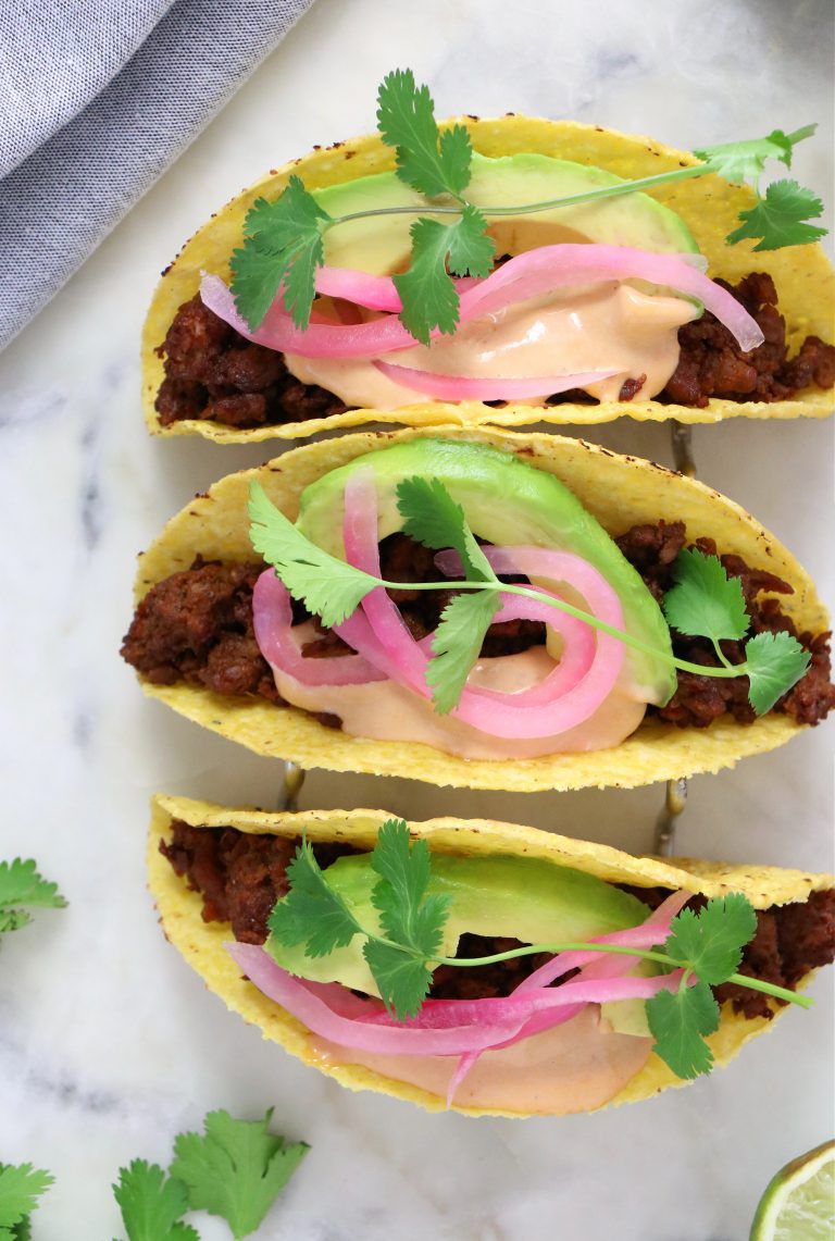 Vegan Beyond Meat Beef Tacos with Chipotle Aioli