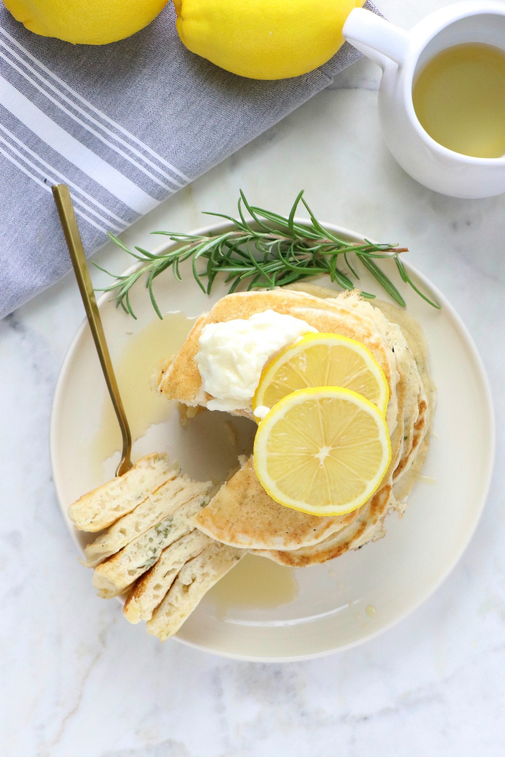 Vegan Lemon Rosemary Pancakes