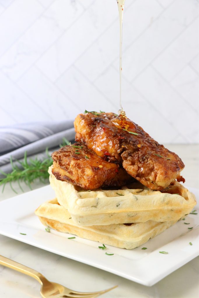 Fried Chicken Biscuits with Rosemary Hot Honey