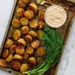 Crispy Old Bay Potatoes with Vegan Remoulade Cream