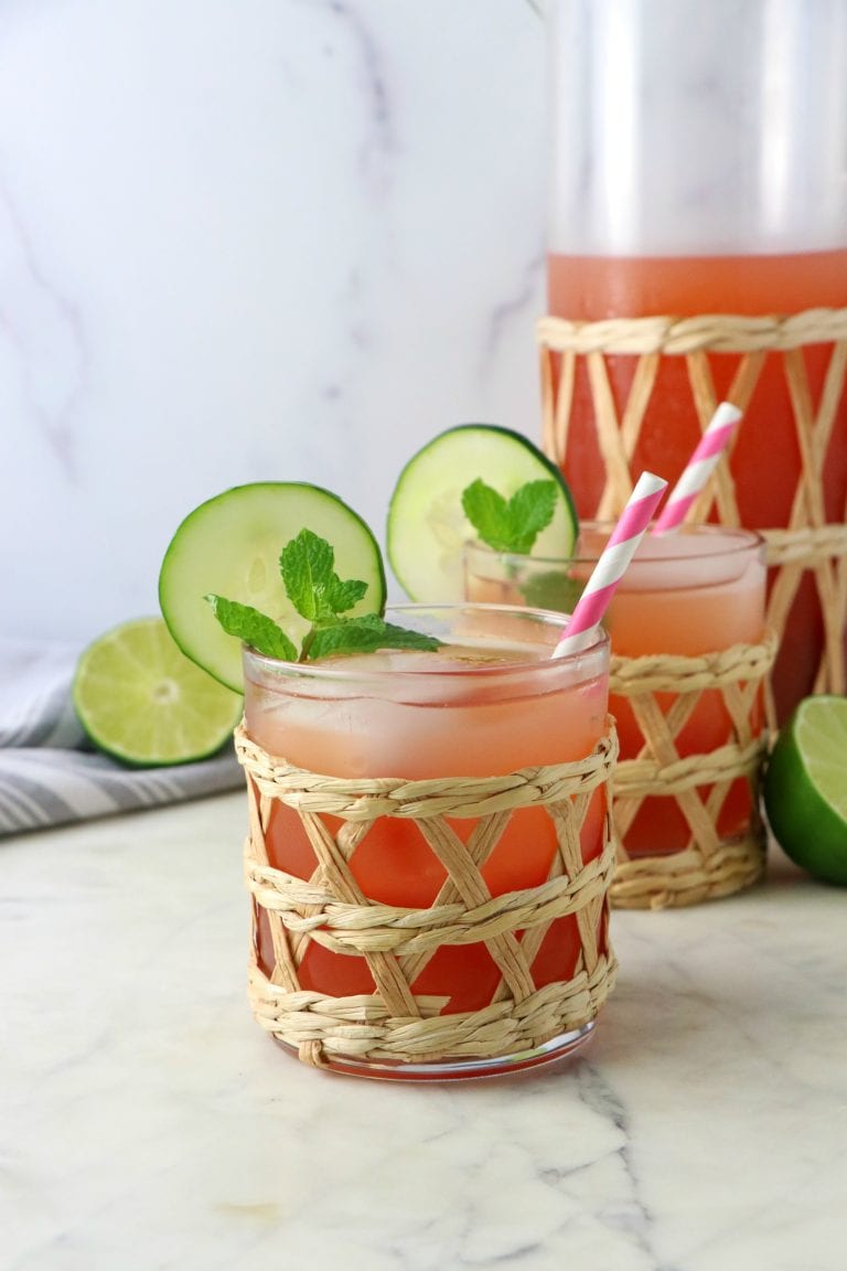 Sugar Free Watermelon Cucumber Lemonade with Mint