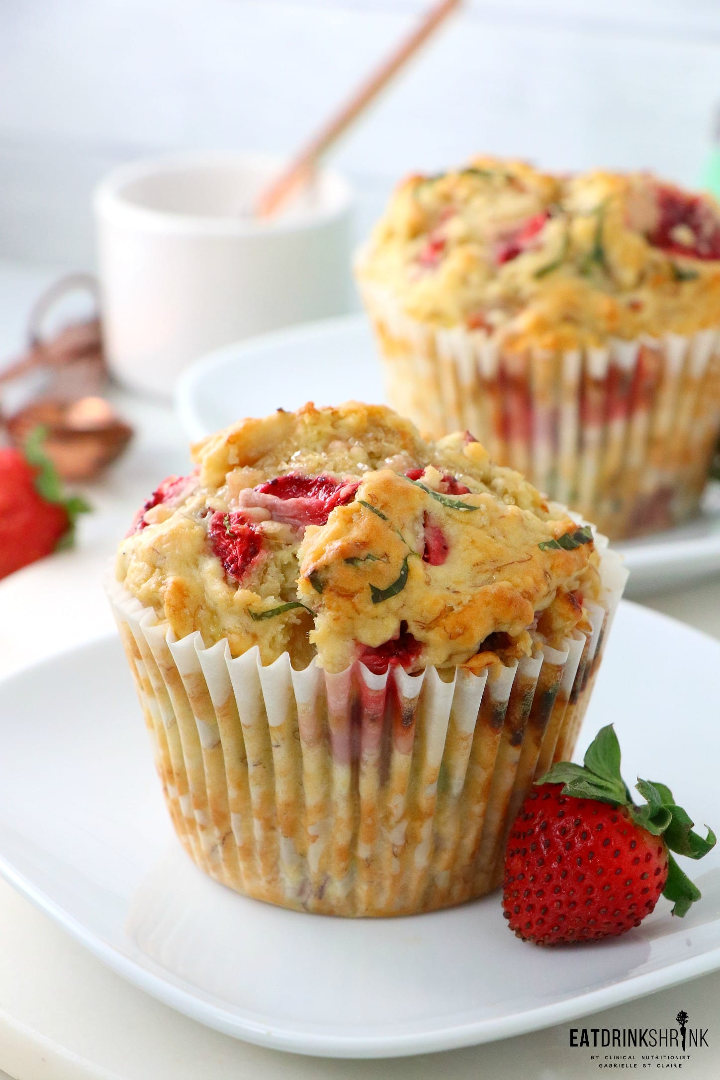 Vegan Strawberry Basil Muffins