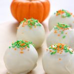 Vegan White Chocolate Pumpkin Cake Balls