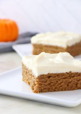 Vegan Pumpkin Cookie Bars with Cream Cheese Icing