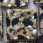 Levain Style Vegan Cookies + Cream Cookie Bars