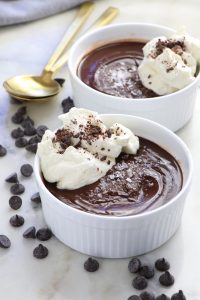 Vegan Sugar Free Salted Tahini Chocolate Pudding