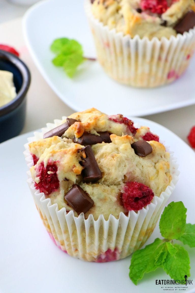 Vegan Dark Chocolate Raspberry Muffins