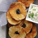 Air Fryer Everything Bagel Chips with Scallion Cream Cheese