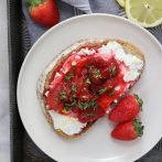 Toast with Pickled Strawberries, Thyme and Lemon