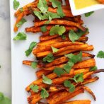 Vegan Air Fried Spiced Carrots with Curry Aioli