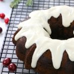 Vegan Gingerbread Bundt Cake with Cream Cheese Icing