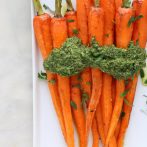 Roasted Carrots with Vegan Carrot Top Pesto