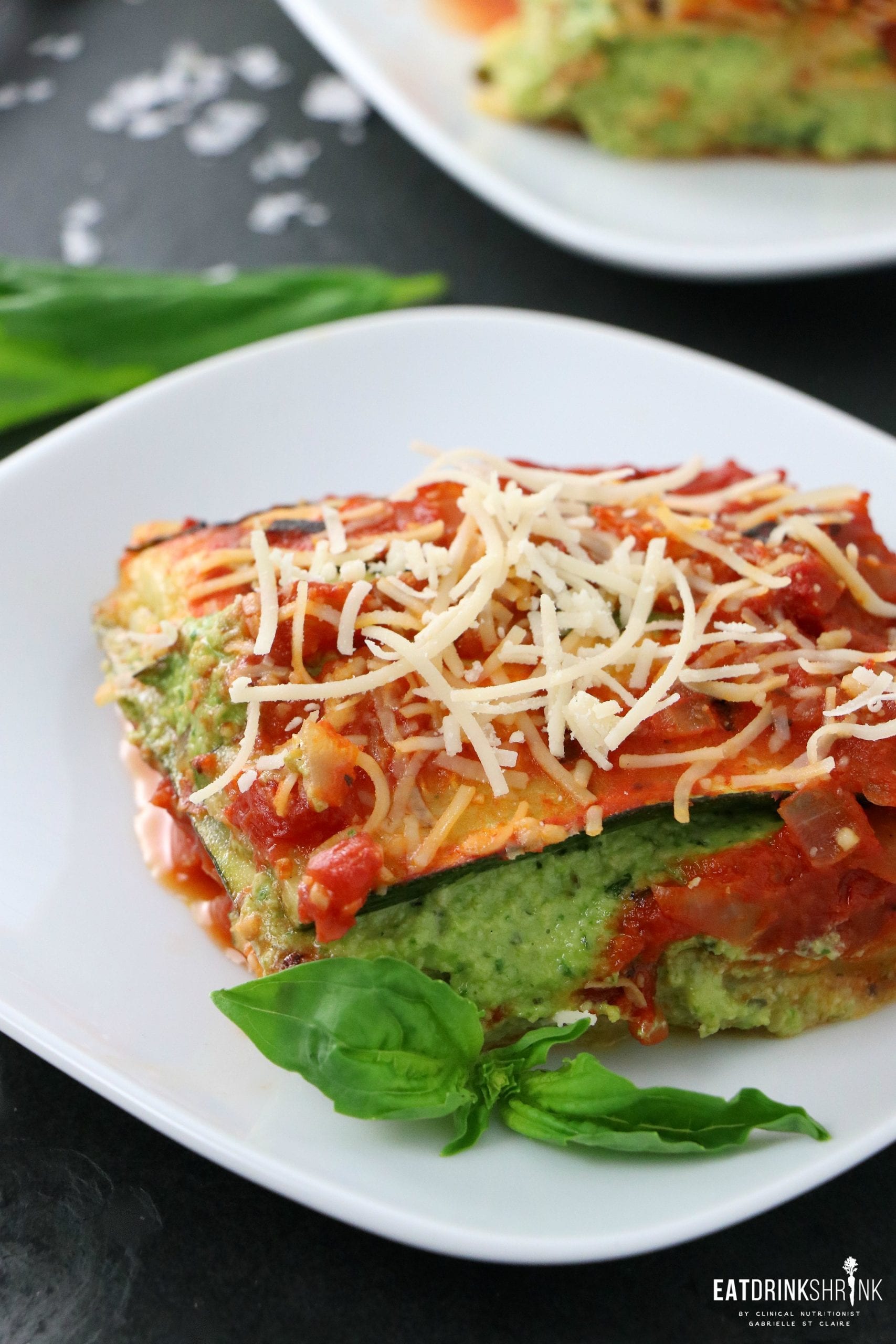 Vegan Grilled Zucchini Lasagna with Spinach Basil Cashew Cheese