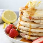 Vegan Lemon Strawberry Pancakes