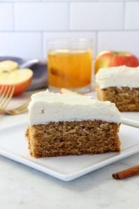 1 Bowl Vegan Apple Cider Sheet Cake with Maple Icing