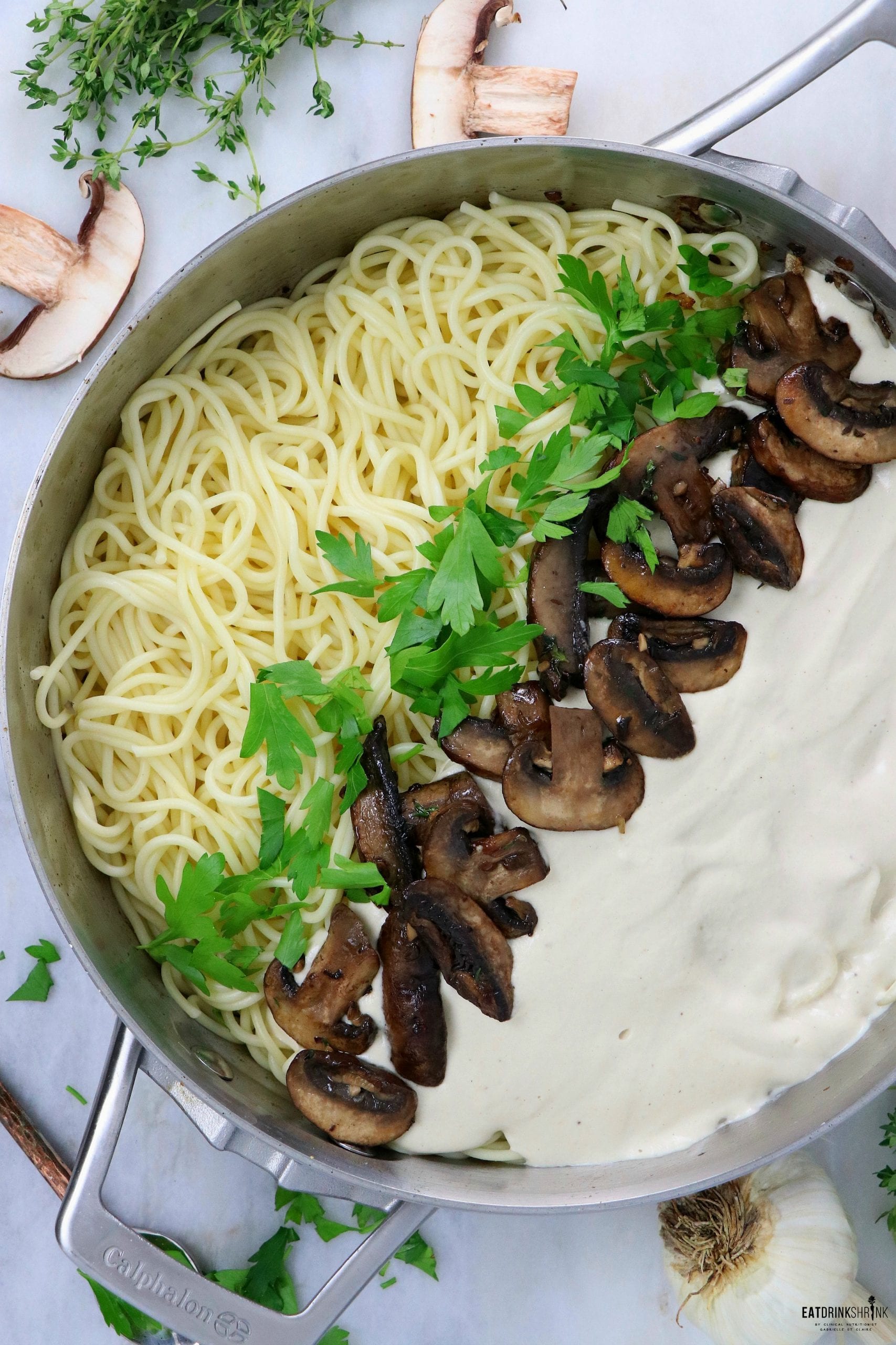 Vegan Garlic Herb Mushroom Pasta