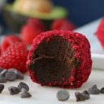 3 Ingredient Sugar Free Vegan Dark Chocolate Raspberry Avocado Truffles